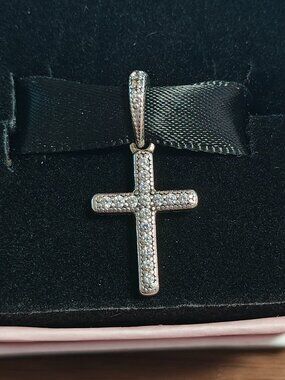 Authentic Pandora Classic Cross Pendant – 397571CZ Sterling Silver